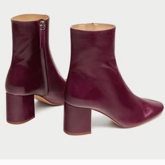 NO OFFERS!NWOT ZARA leather block heel ankle boot - Picture 2 of 8